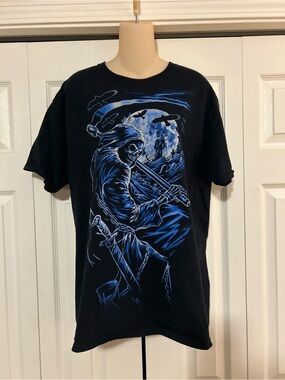 90s Black Graphic Reaper T-Shirt